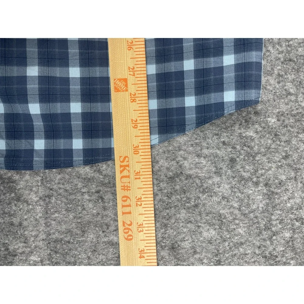 Columbia Performance Shirt Mens XXL Blue Plaid Fishing Outdoor Hiking Gear *READ